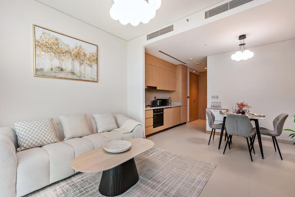 Kitchen or kitchenette, Living room, Dining area, furniture, kitchen