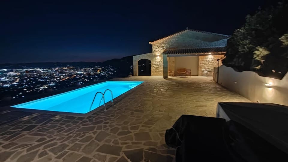 Property building, Night, Pool view, Swimming pool