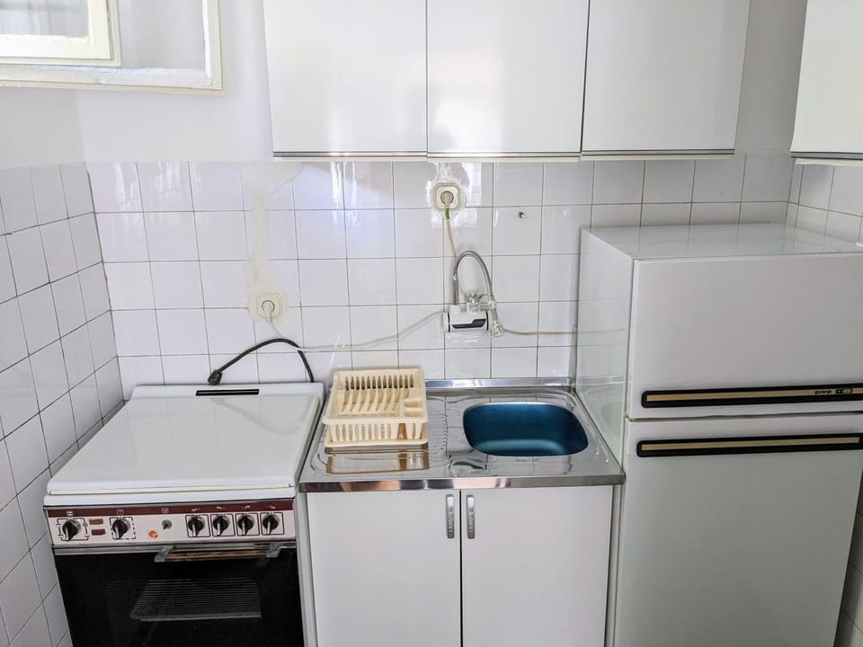 Kitchen or kitchenette, oven