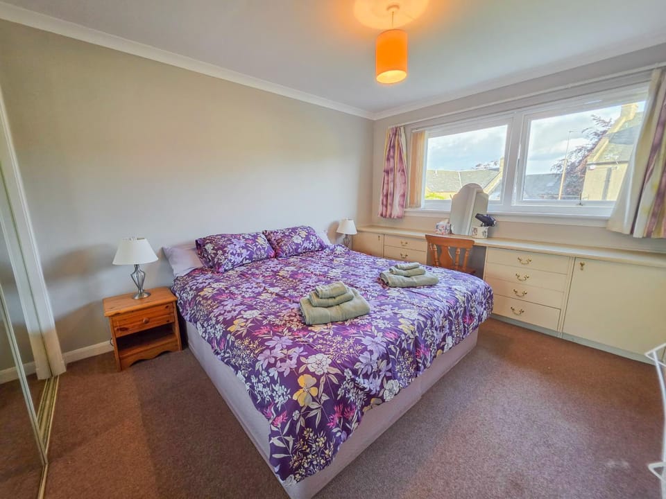 Bed, Photo of the whole room, Bedroom, Garden view, hair dryier, towels, wardrobe