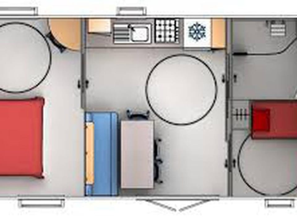 Mobil home PMR avec terrasse, 2 chambres pour 3 pers. - API-1-52-548 Campground/ 
RV Resort in Normandy