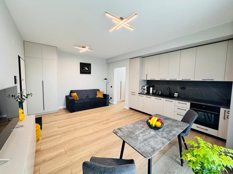 Kitchen or kitchenette, Living room, Seating area, Dining area, minibar, stove