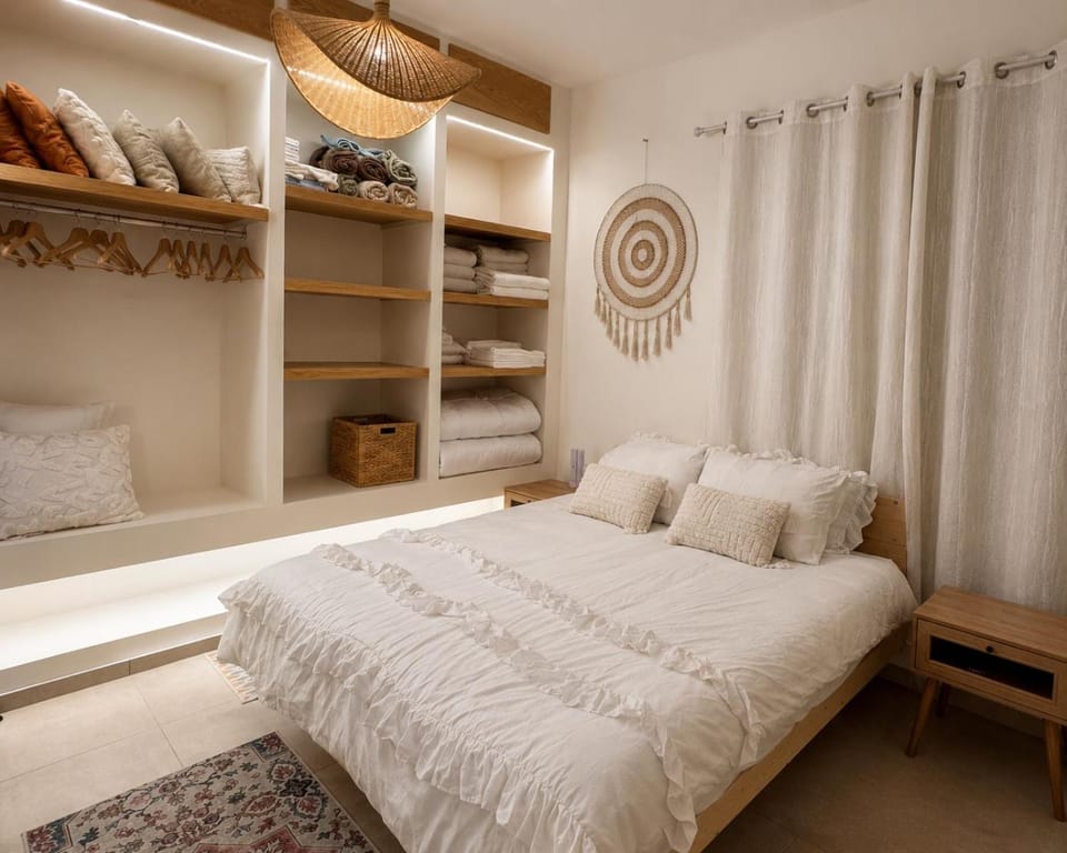 Bed, Photo of the whole room, Bedroom, towels