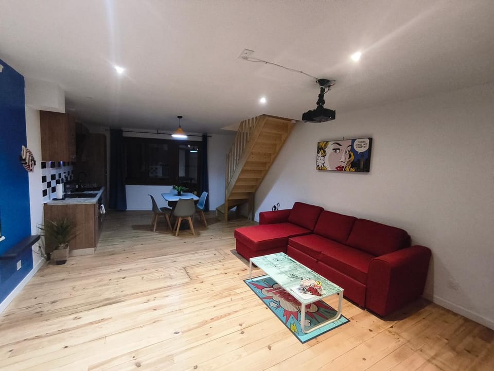 Living room, kitchen