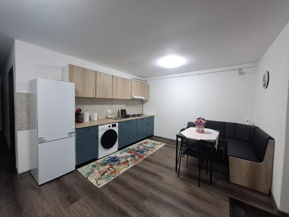 Kitchen or kitchenette, Dining area, stove, washing machine