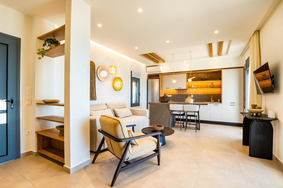 Living room, kitchen