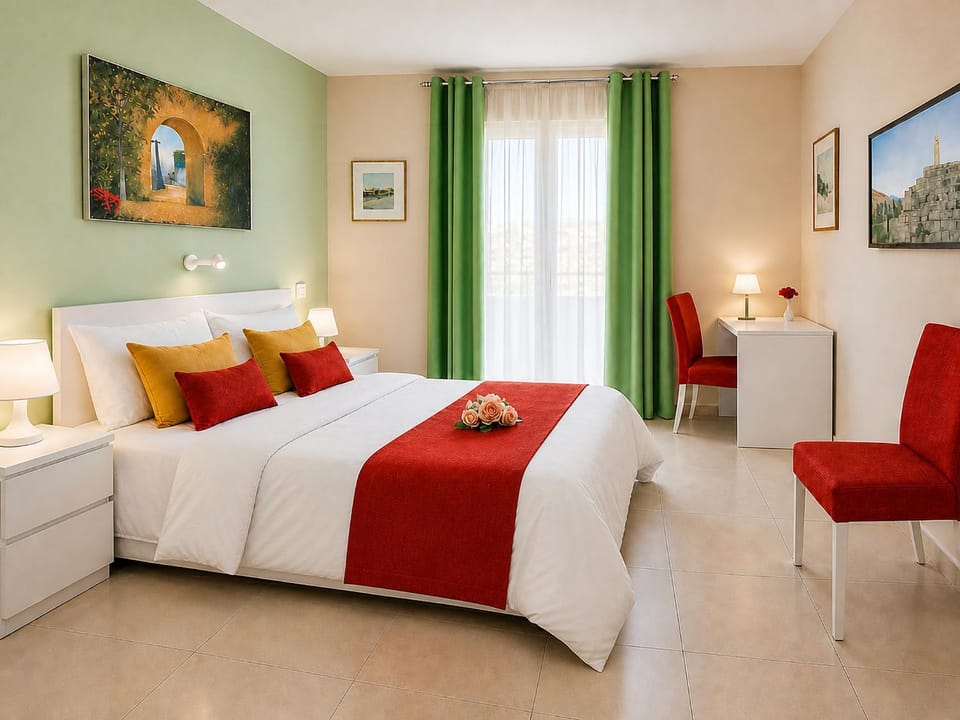 Bed, Seating area, Bedroom