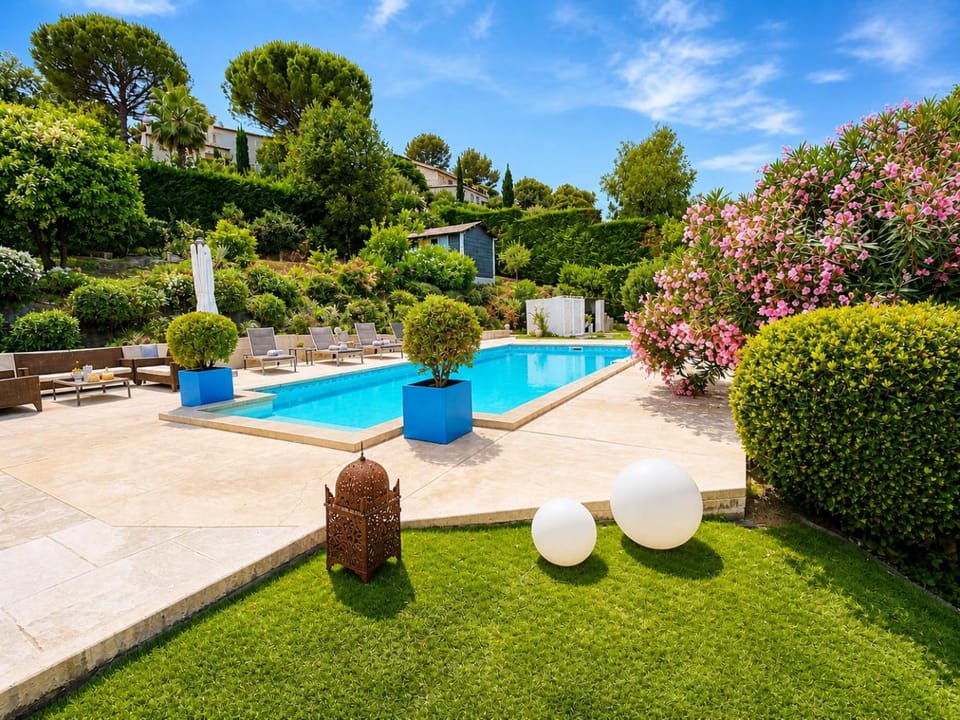 Patio, Garden, Pool view, Swimming pool, sunbed