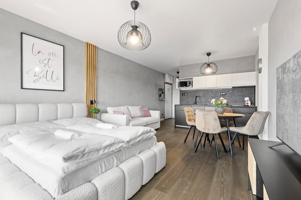 Bed, Kitchen or kitchenette, Living room, Photo of the whole room, Seating area, Dining area, Bedroom