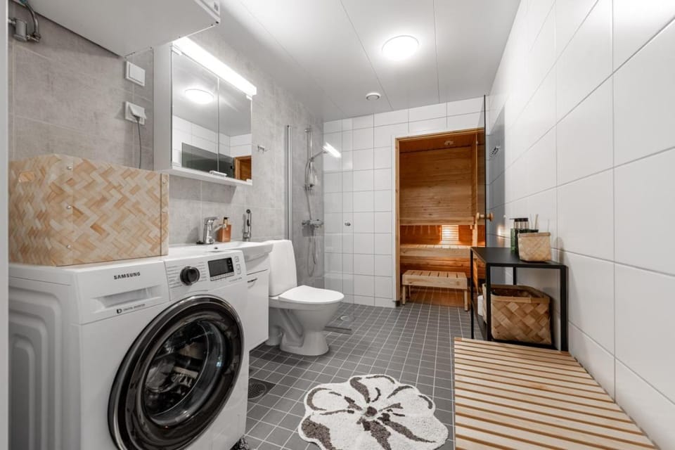 Stylish Nordic 2BR Apartment with Sauna - Steps from the Kuopio Cathedral Apartment in Finland