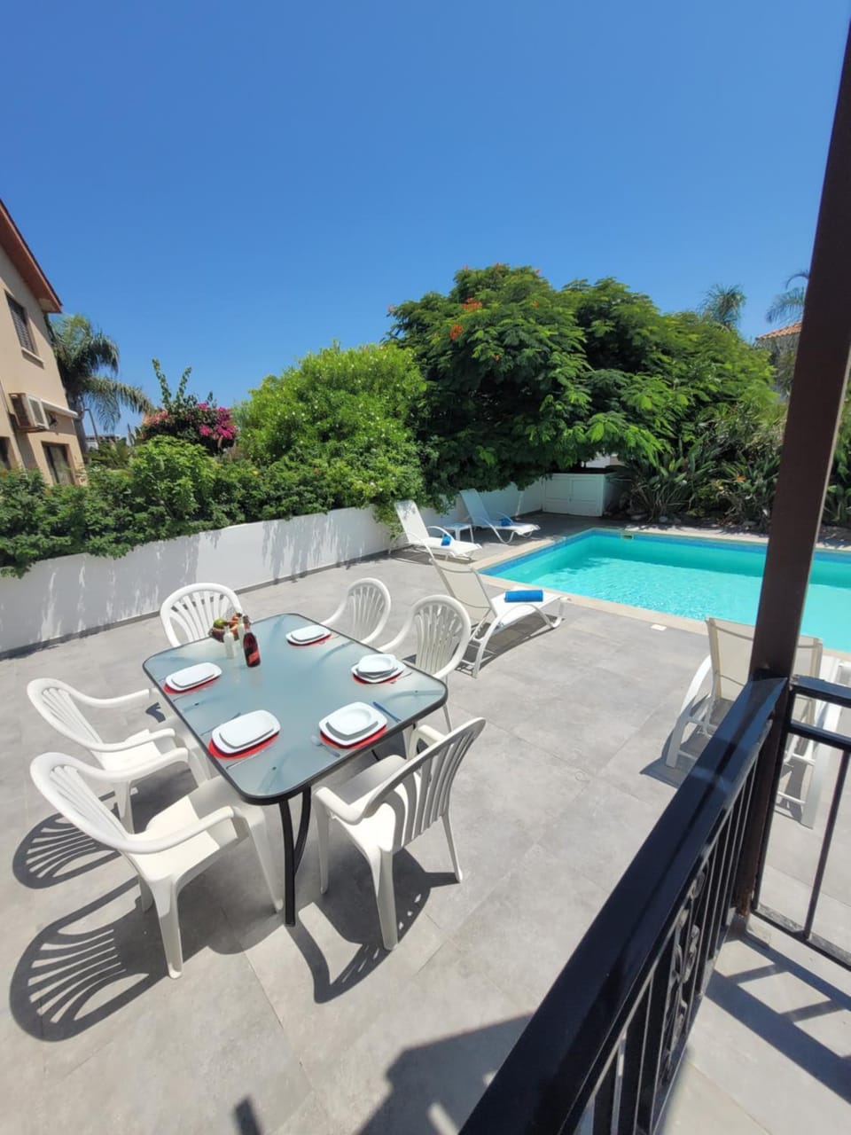 Patio, Day, Balcony/Terrace, Pool view, Swimming pool, sunbed