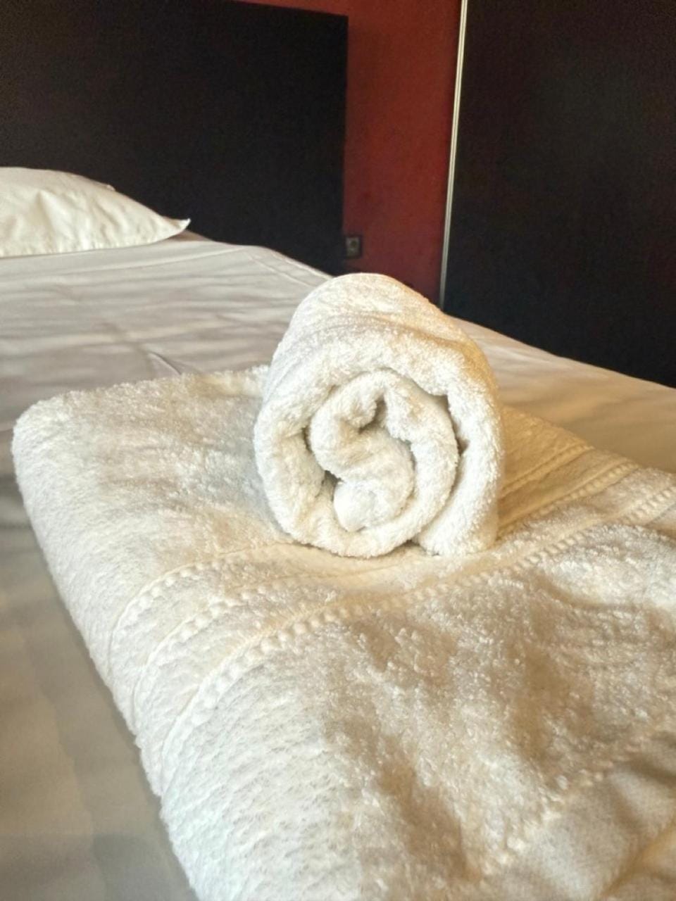 Photo of the whole room, Bedroom, towels