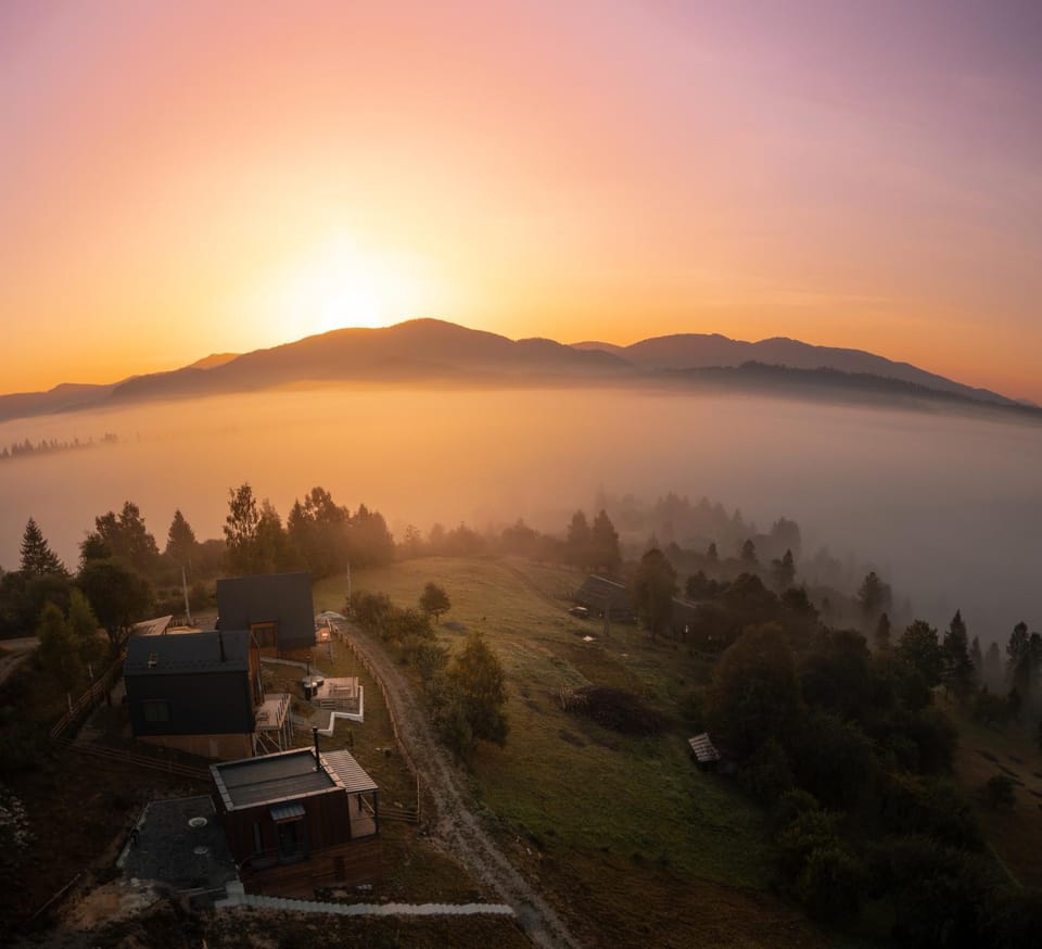 Natural landscape, Bird's eye view, Sunset