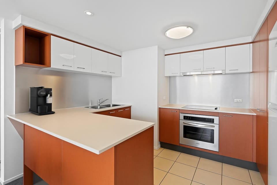 Kitchen or kitchenette, oven, stove