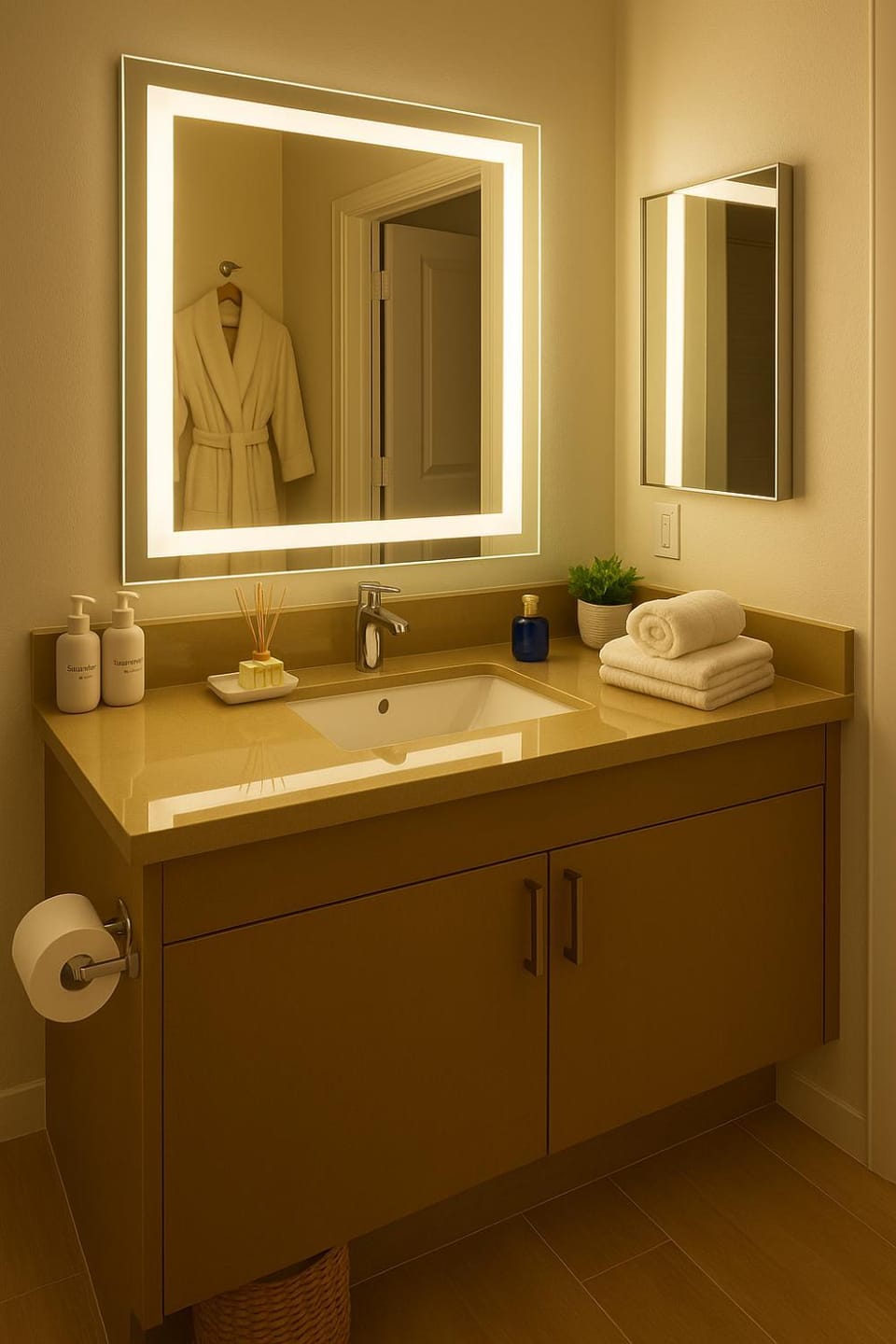 Bathroom, towels
