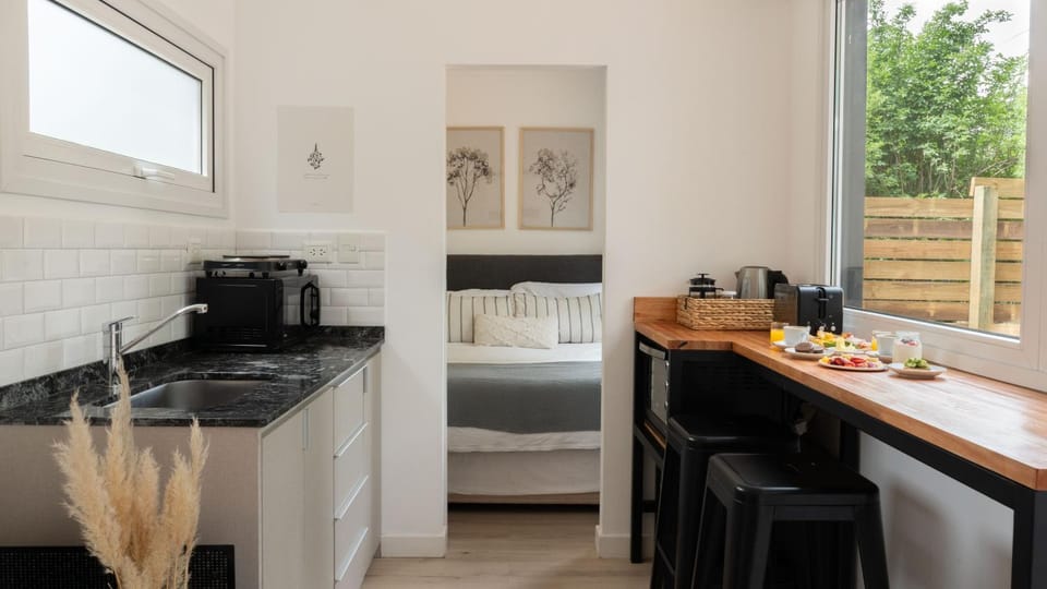 Bed, Coffee/tea facilities, Kitchen or kitchenette, Dining area, minibar, toaster