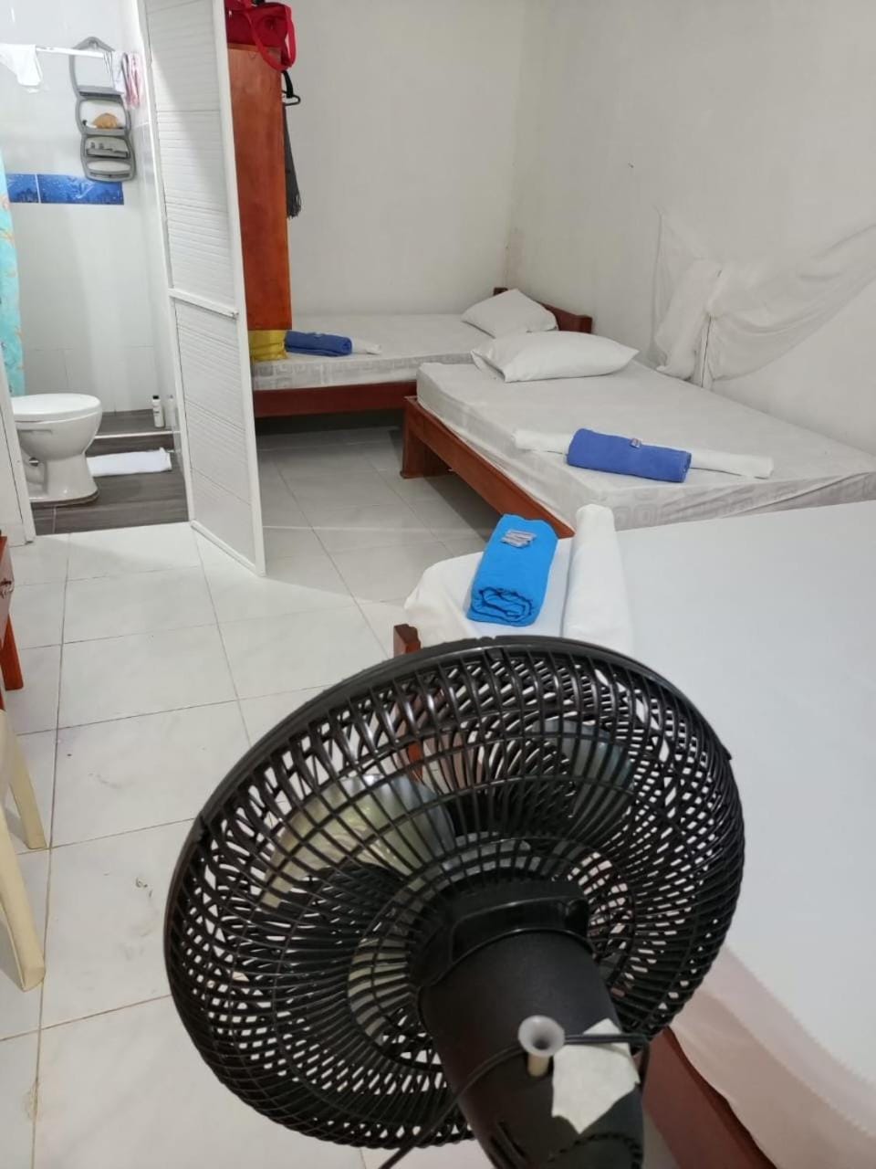 Photo of the whole room, Bedroom, towels
