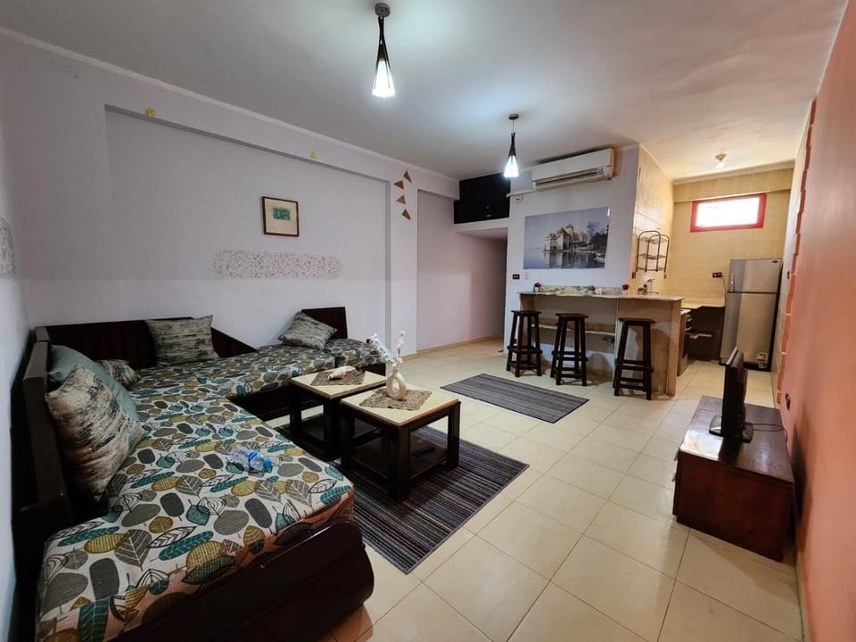 Communal lounge/ TV room, Bed, TV and multimedia, Kitchen or kitchenette, Living room, Lounge or bar, Photo of the whole room, Seating area, Dining area, Bedroom, fireplace, minibar