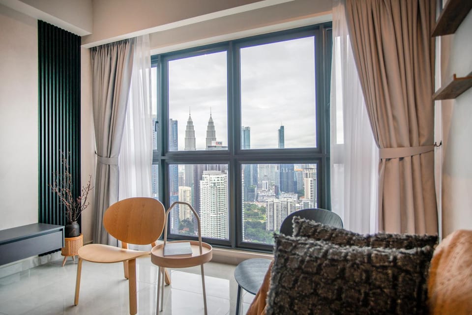 Living room, Seating area, City view