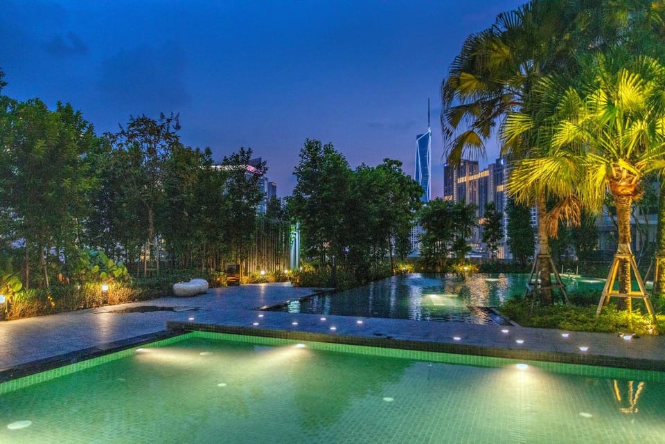 Night, Garden view, Swimming pool, Swimming pool