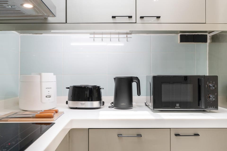 Kitchen or kitchenette, toaster