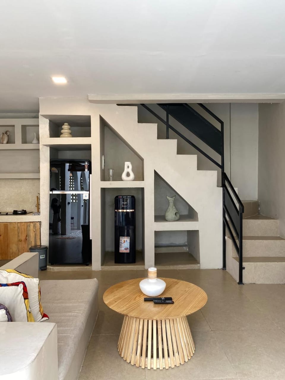 Living room, kitchen