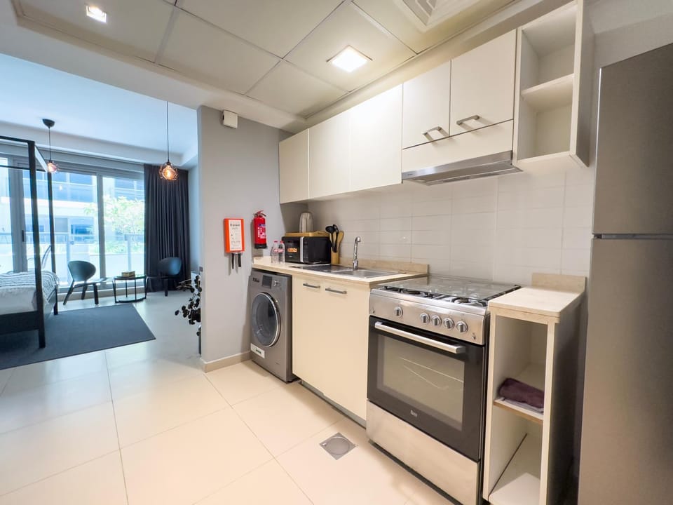 Kitchen or kitchenette, dishwasher, oven, stove, toaster