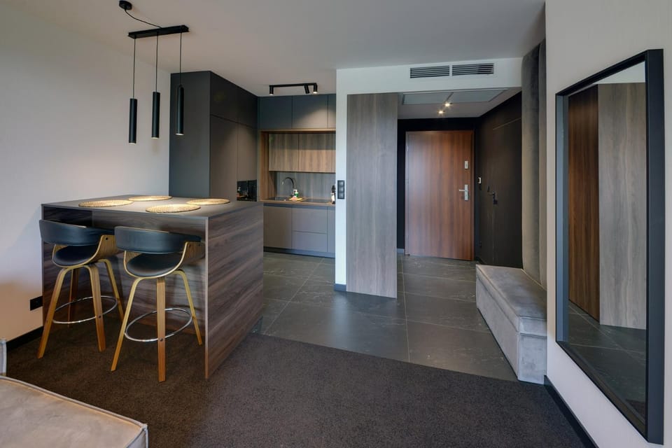 Kitchen or kitchenette, Living room, Dining area