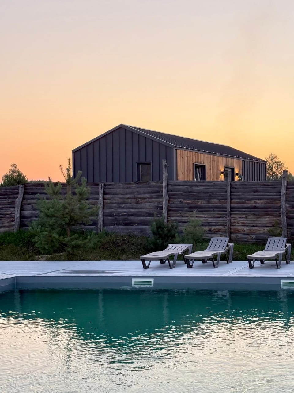 Pool view, Swimming pool, Sunset
