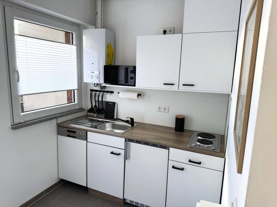 Kitchen or kitchenette, dishwasher, stove