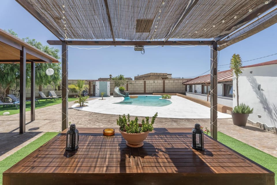 Property building, Living room, Swimming pool