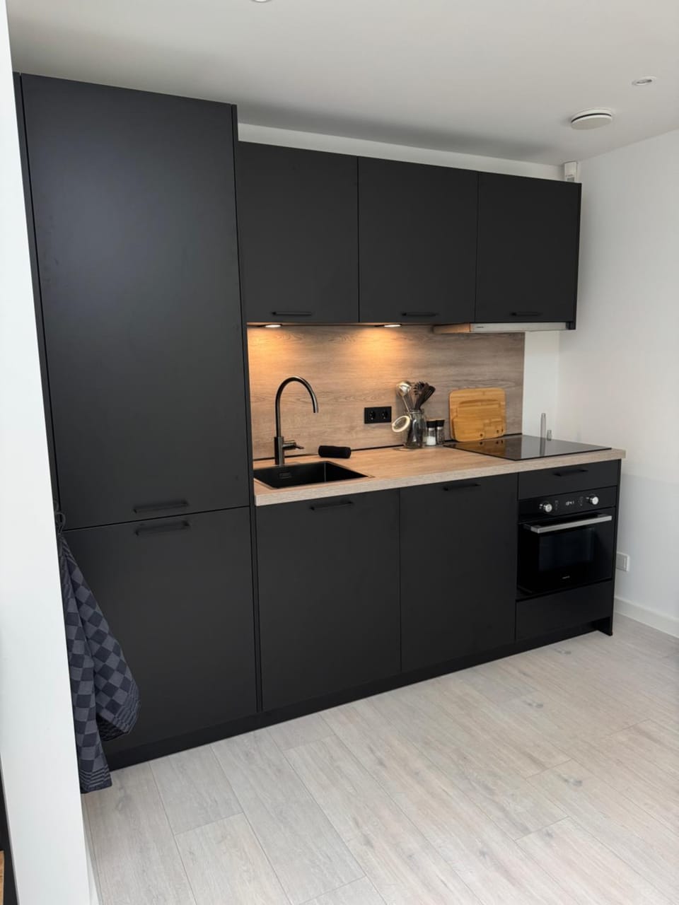 Kitchen or kitchenette, oven, stove