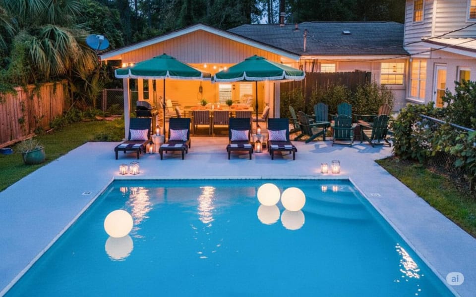 Savannah Retreat with Pool,Golf,Hot tub, Sleeps 14 House in Savannah