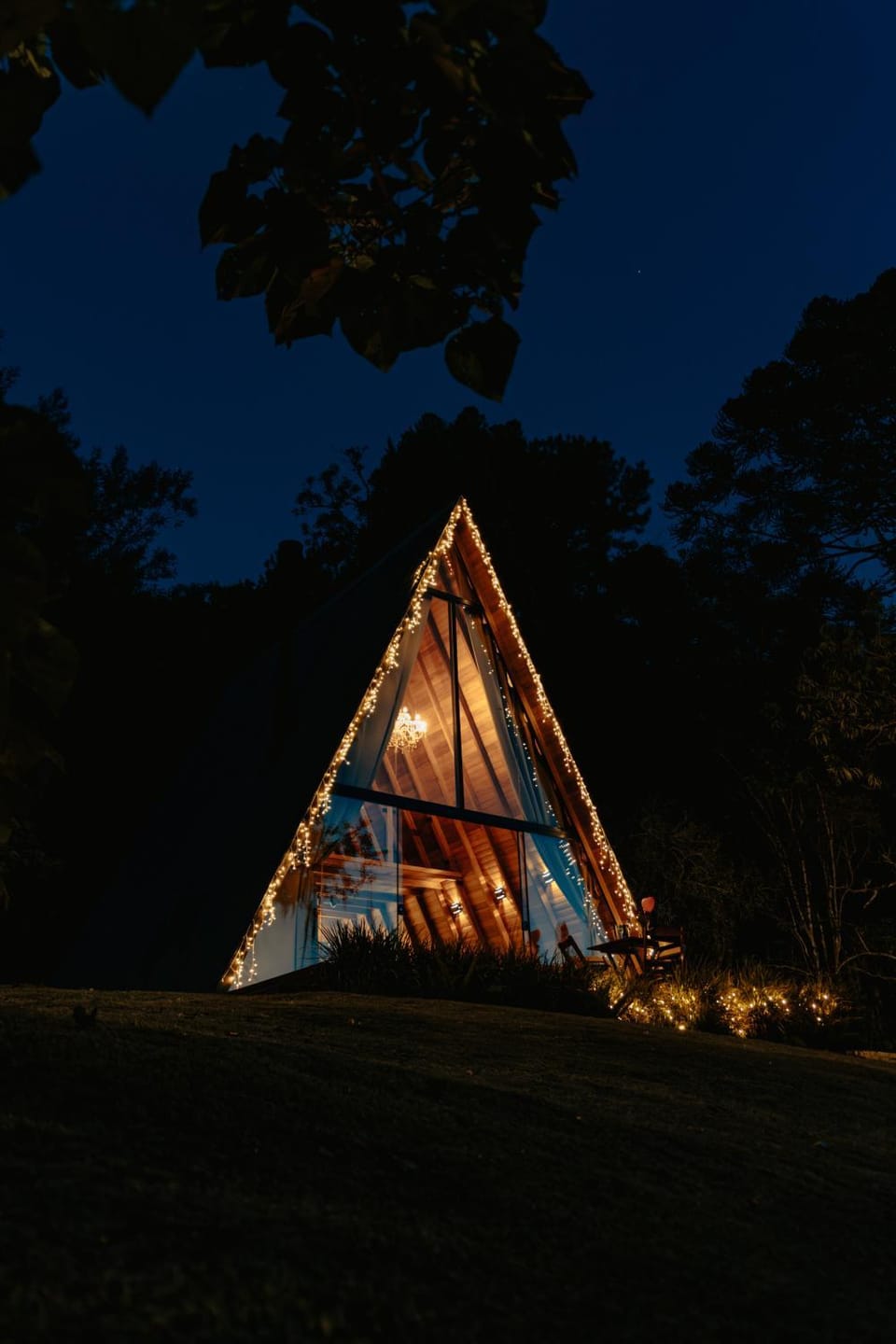 Property building, Night, Garden view