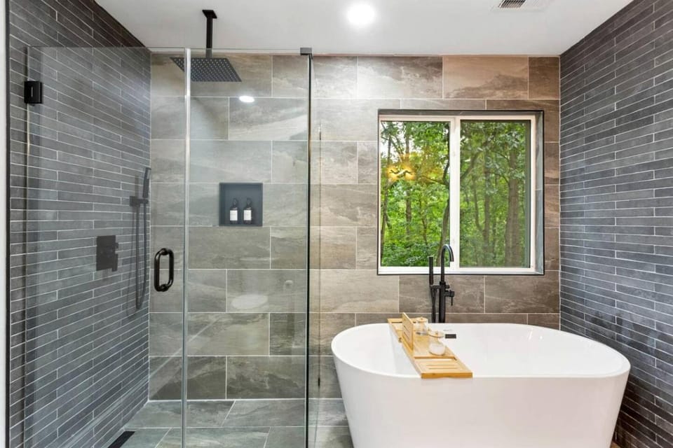 Stylish Lakehouse with Black-and-White Modern Design near Lake Hartwell, Clemson SC House in Lake Hartwell