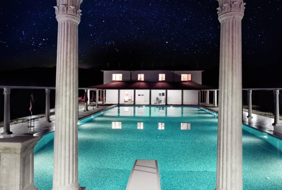 Night, Pool view, Swimming pool