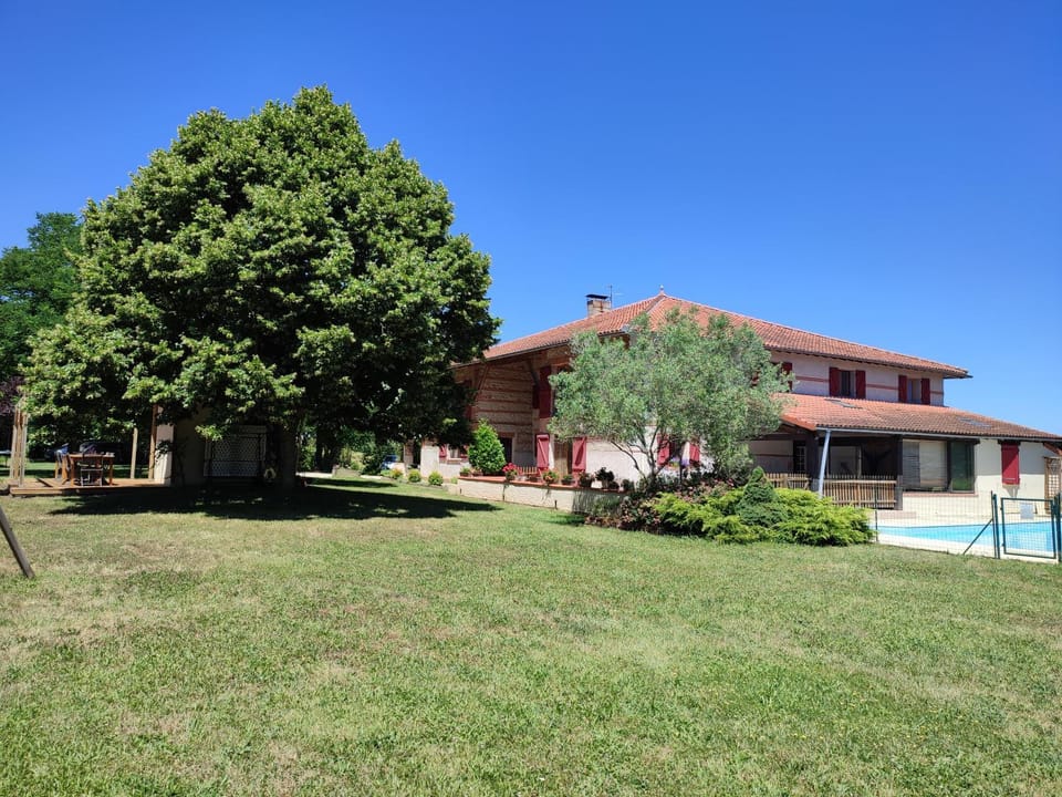 Property building, Patio, Garden, Swimming pool