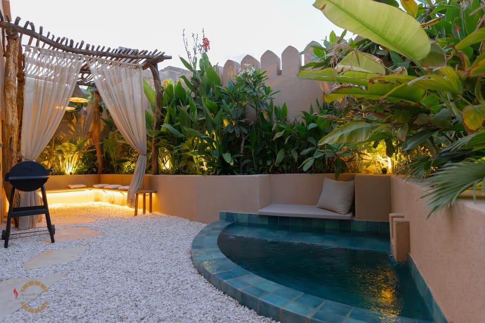 Natural landscape, Garden, Pool view, Swimming pool, Swimming pool