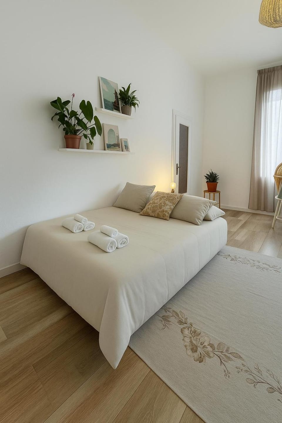 Bed, Bedroom, towels