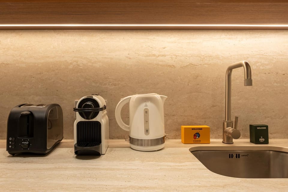 Kitchen or kitchenette, stove, kitchen