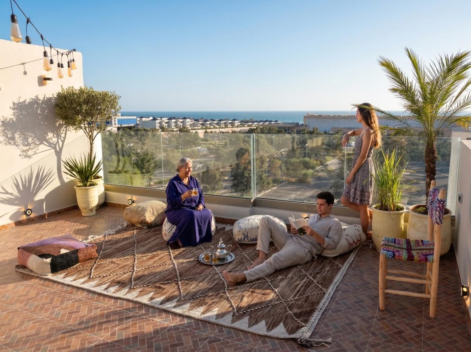 White Majorelle Horizon Apartment in Souss-Massa