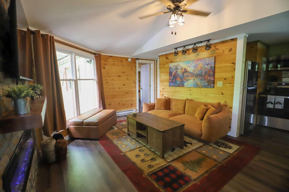 Living room, fireplace