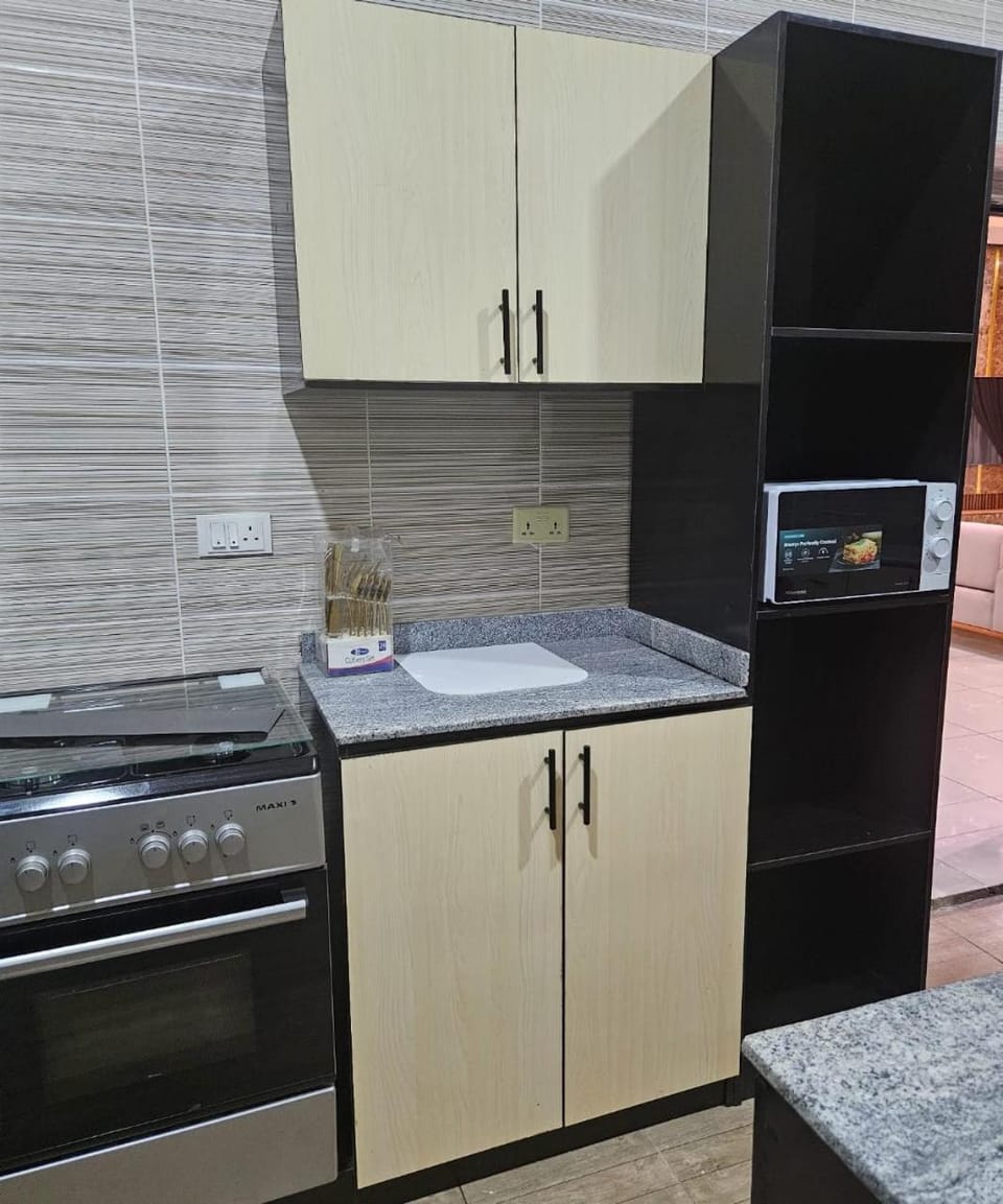 Kitchen or kitchenette, oven, stove