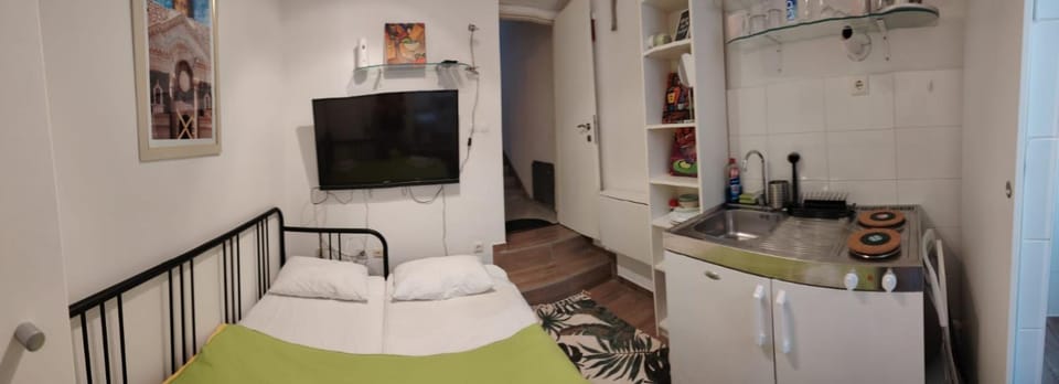 Bed, TV and multimedia, Kitchen or kitchenette, Photo of the whole room, Bedroom
