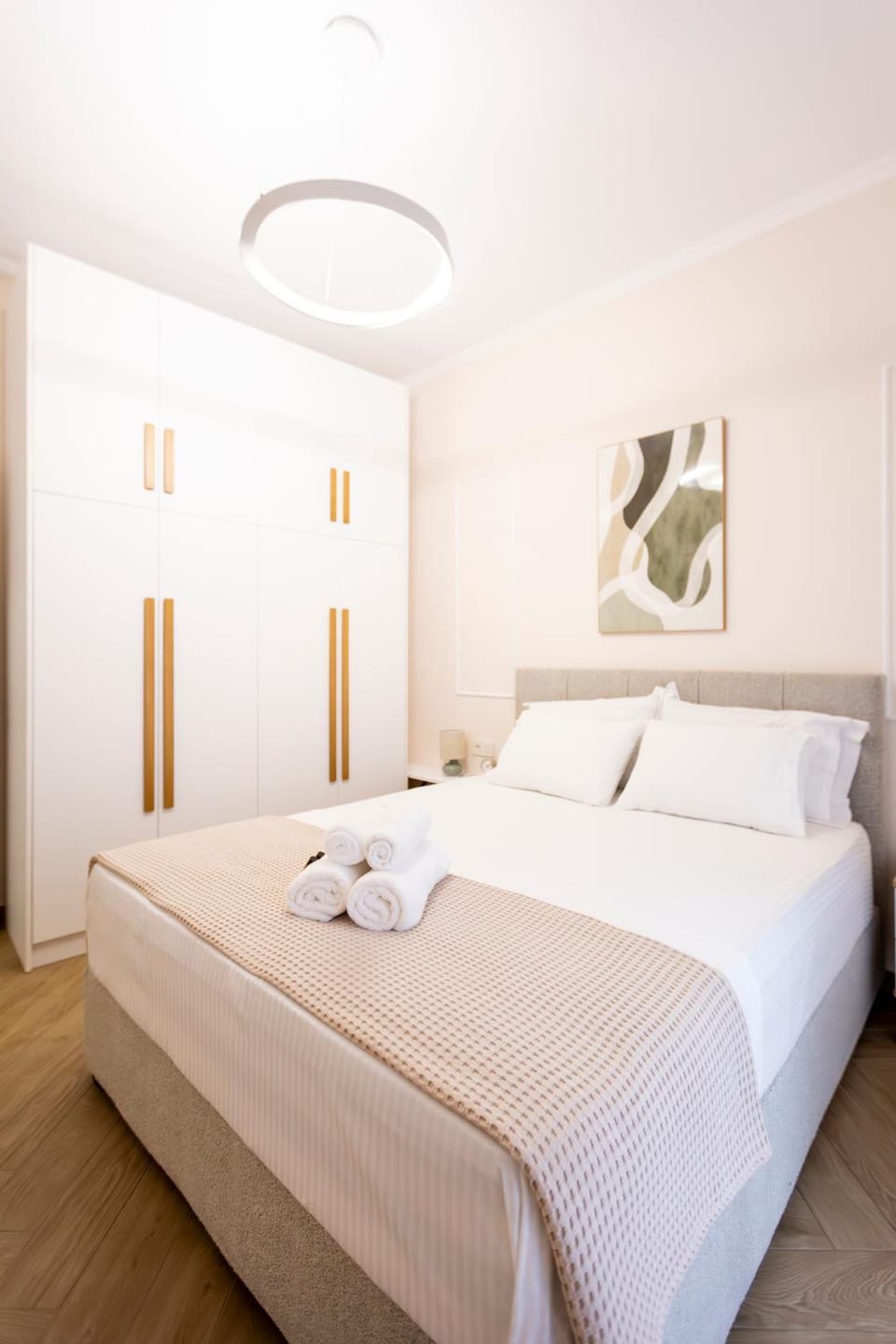 Bed, Photo of the whole room, Bedroom, towels, wardrobe