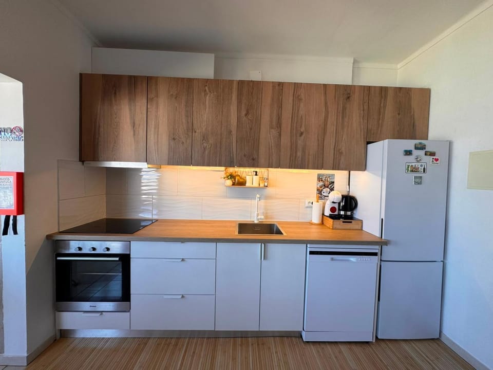 Kitchen or kitchenette, dishwasher, oven, toaster