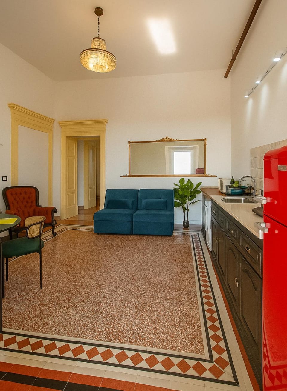Bed, Kitchen or kitchenette, Living room, Dining area
