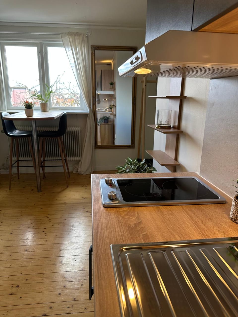 Kitchen or kitchenette, Dining area, stove