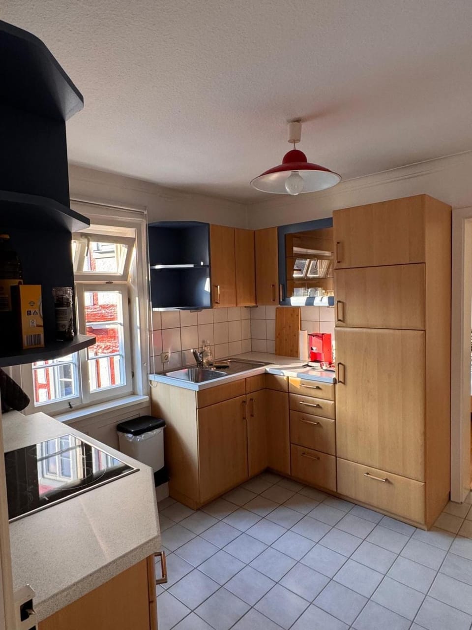 Kitchen or kitchenette, oven, stove