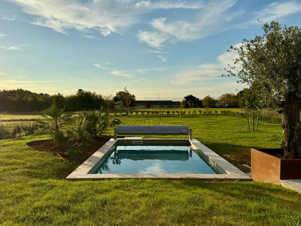 Natural landscape, Garden, Garden view, Pool view, Swimming pool